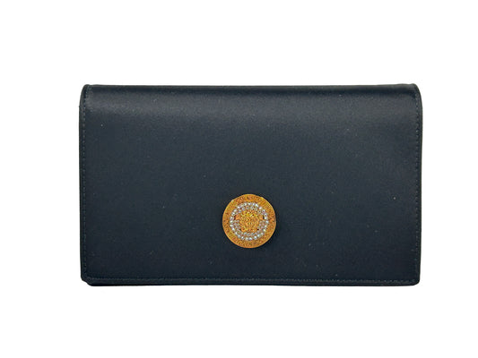 Versace Mini Chain Black Crossbody Wallet Bag