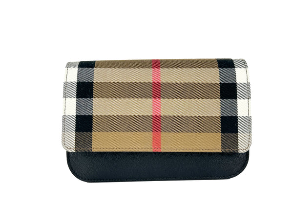Burberry Small Leather Madison Crossbody Check Bag