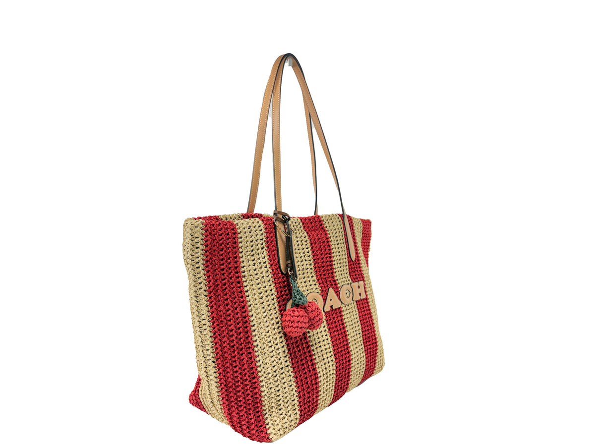 Coach Large Straw City Tote Shoulder Bag