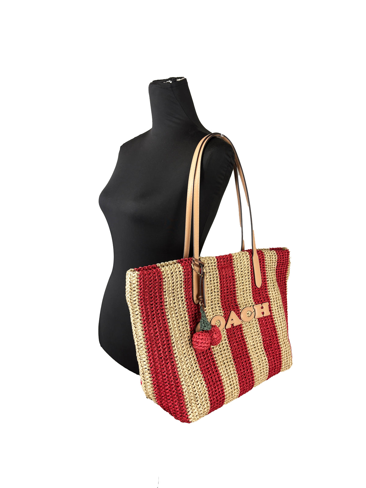 Coach Large Straw City Tote Shoulder Bag