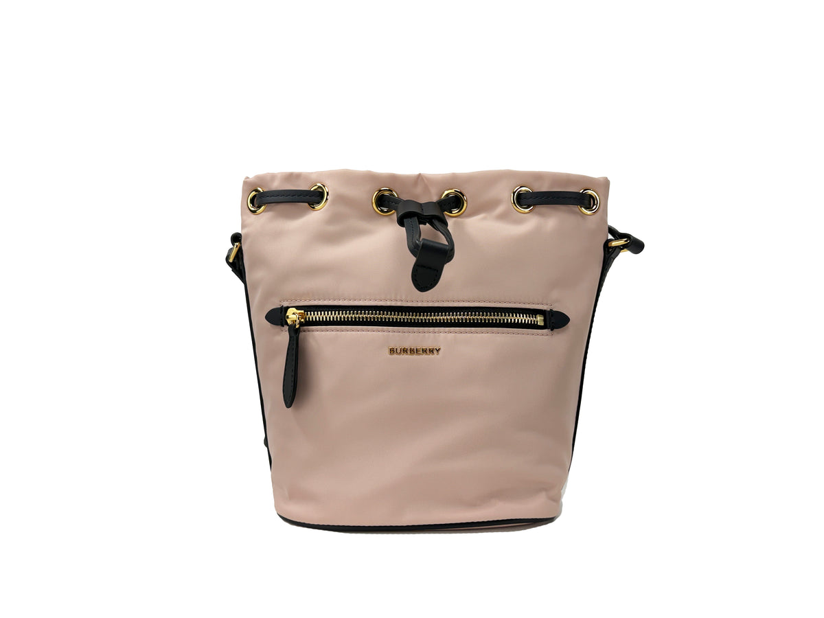 Burberry Nylon Drawstring Bucket Bag Crossbody