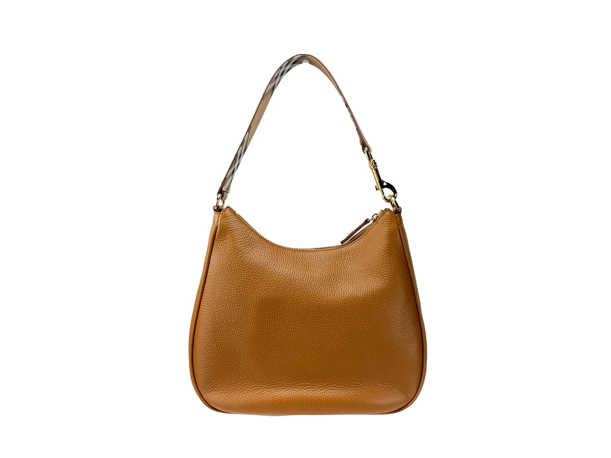 Burberry Hobo Leather Large Shoulder Bag