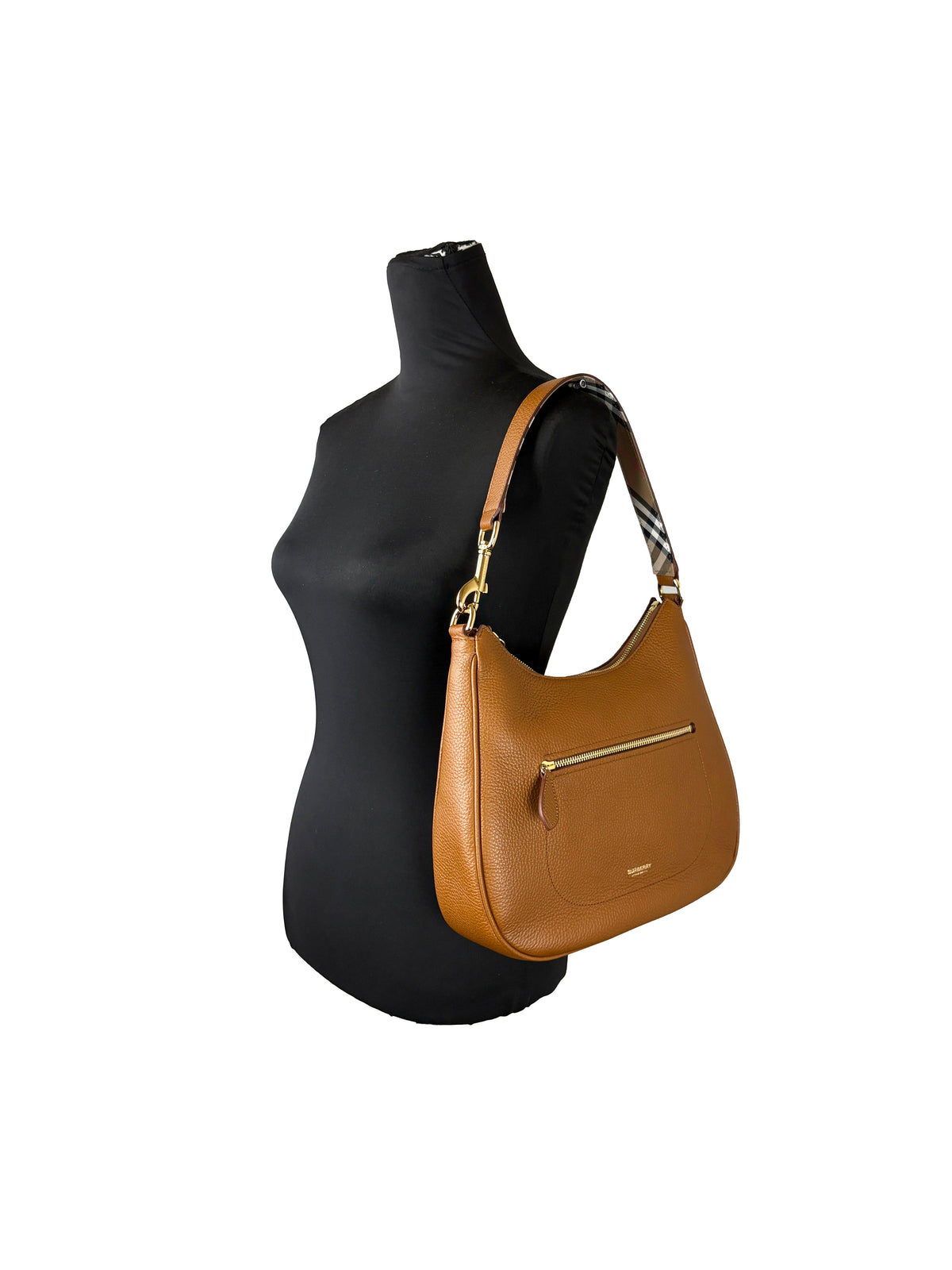 Burberry Hobo Leather Large Shoulder Bag
