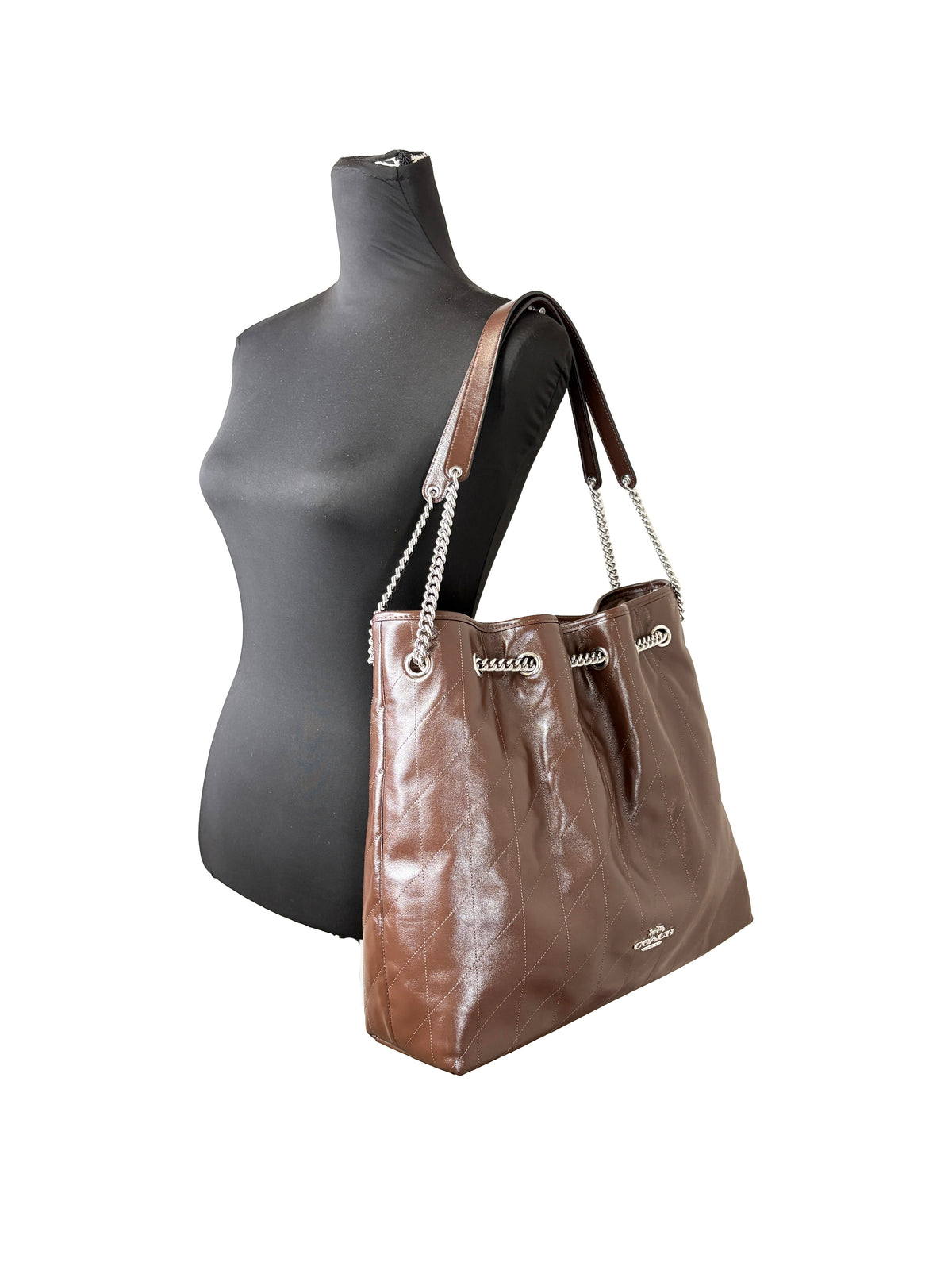 Coach Evelyn Quilted Leather Large Shoulder Bag