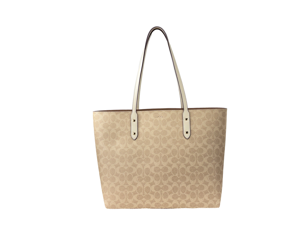 Coach Signature Canvas Town Tote Shoulder Bag