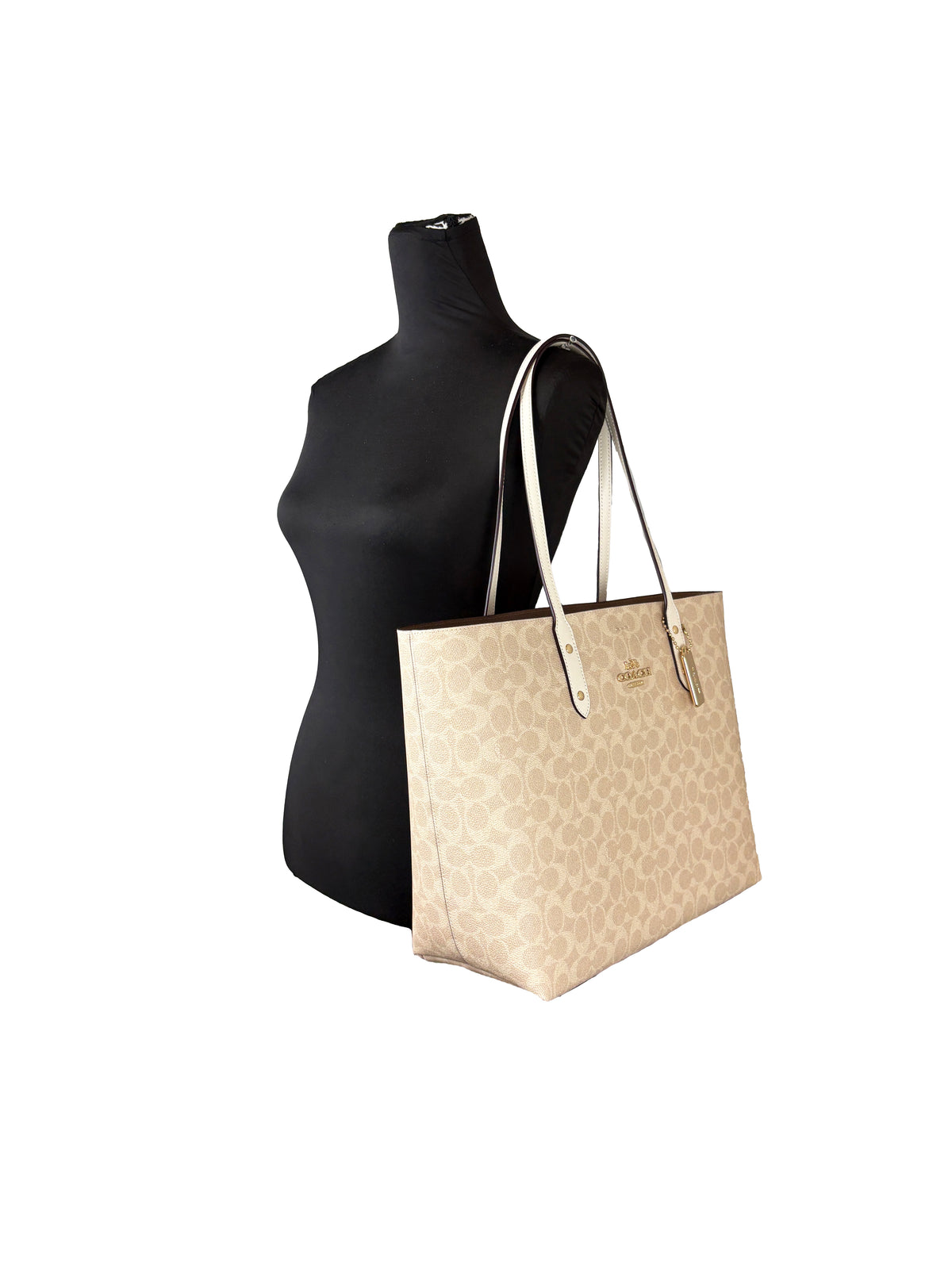 Coach Signature Canvas Town Tote Shoulder Bag