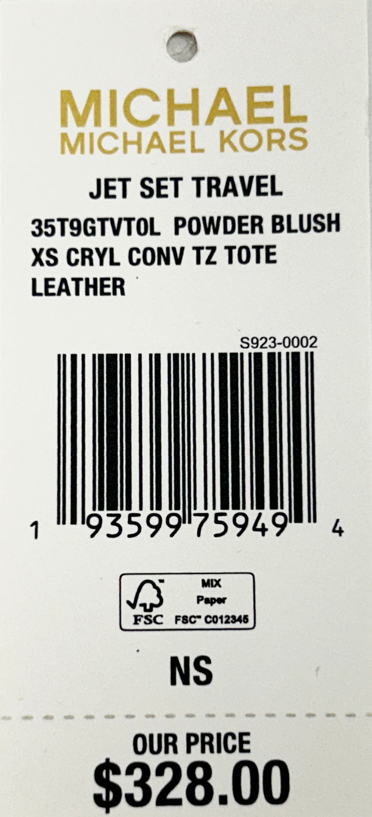 Michael Kors Jet Set XS Carryall Top Zip Tote Bag