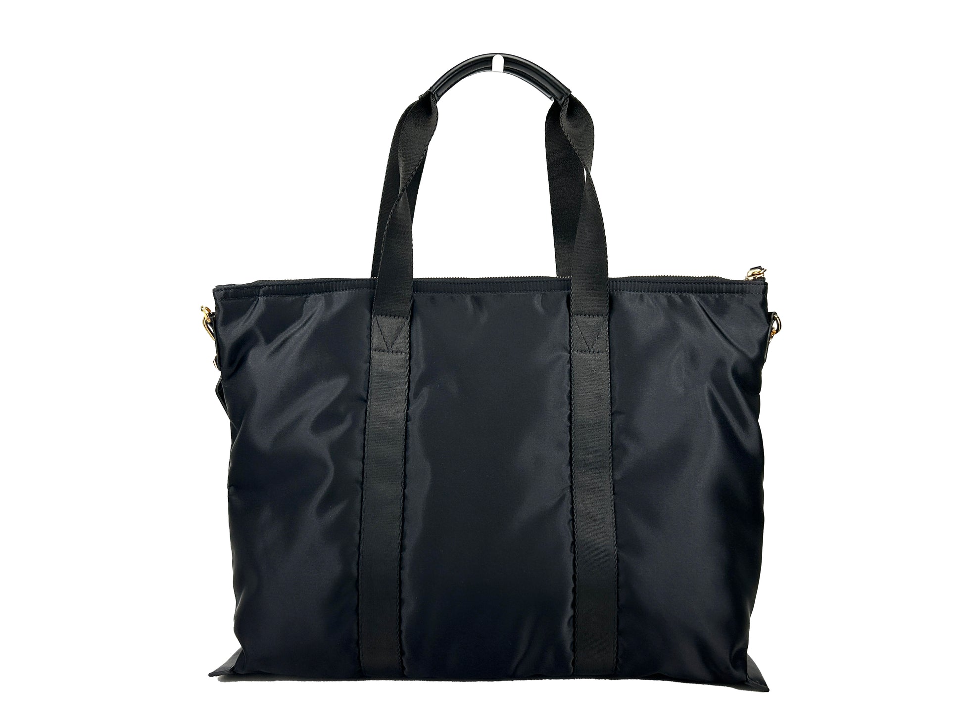 Versace Black Nylon Fabric La Medusa Shoulder Tote Bag