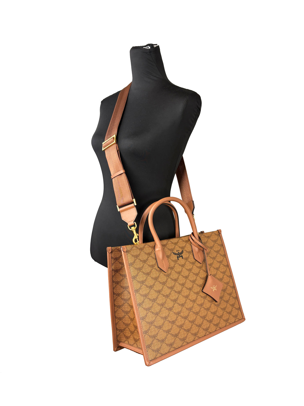 MCM Himmel Medium Leather Tote Bag