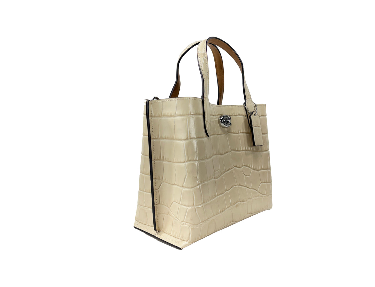 Coach Willow Embossed Leather Tote 24 Bag