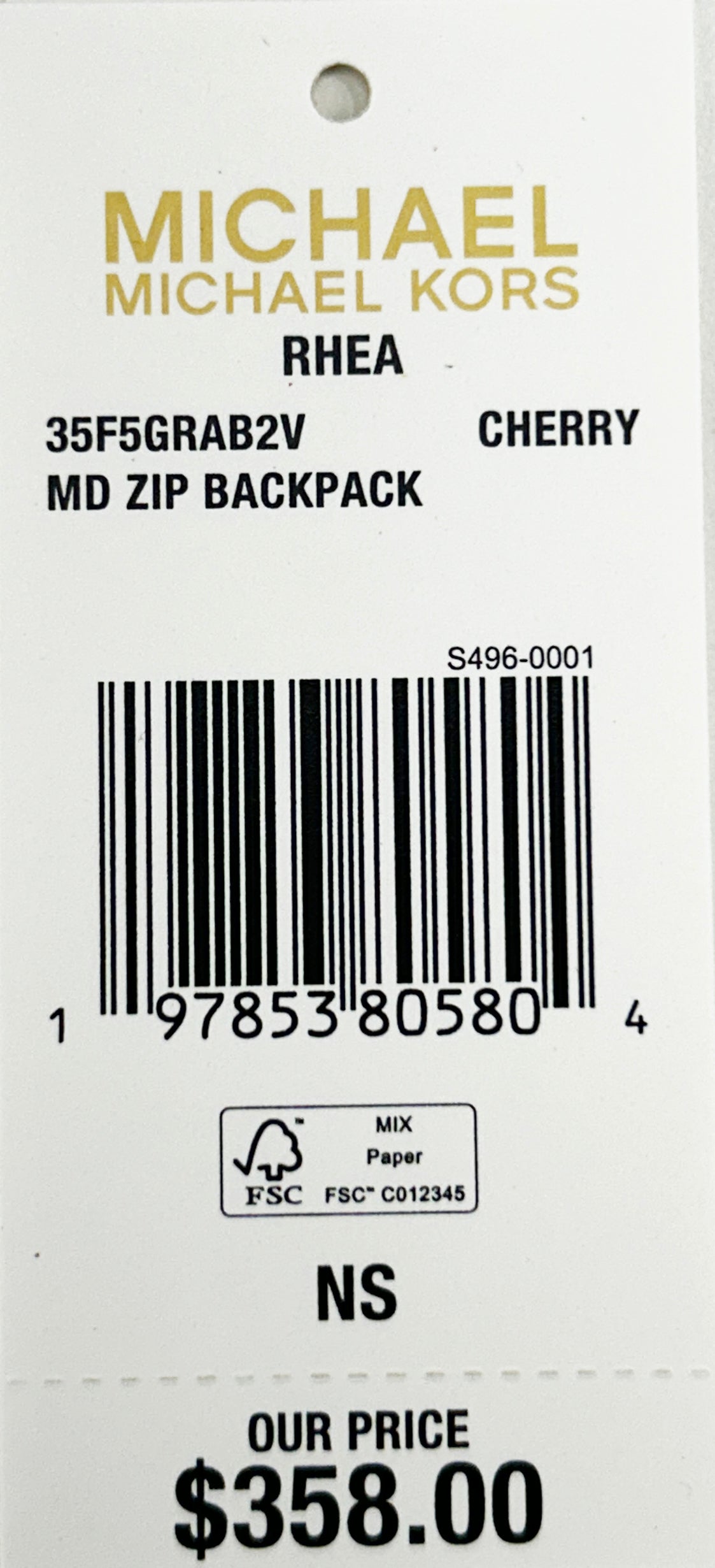 Michael Kors Rhea Medium PVC Backpack Bookbag