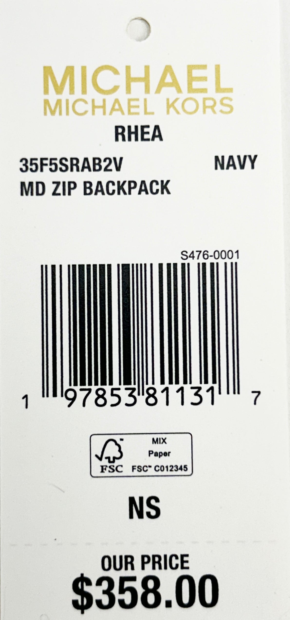 Michael Kors Rhea Medium PVC Backpack Bookbag