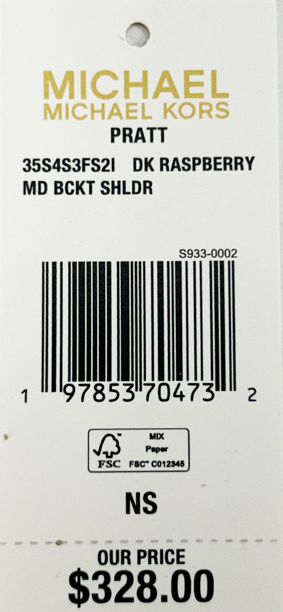 Michael Kors Medium Pratt Bucket Shoulder Bag Purse