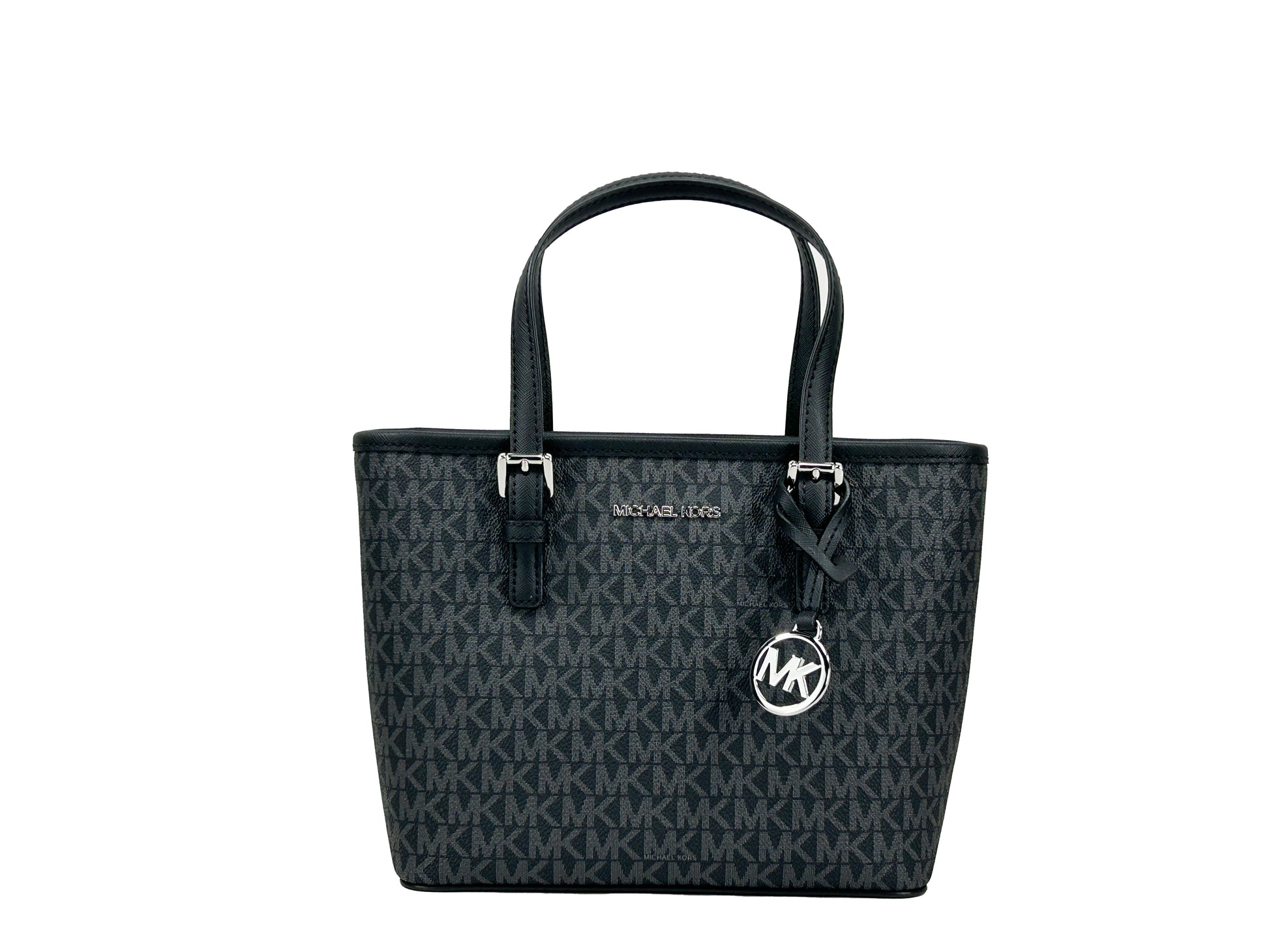 Michael Kors Jet Set Black Signature XS Carryall Tote Bag
