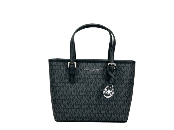 Michael Kors Jet Set Black Signature XS Carryall Tote Bag