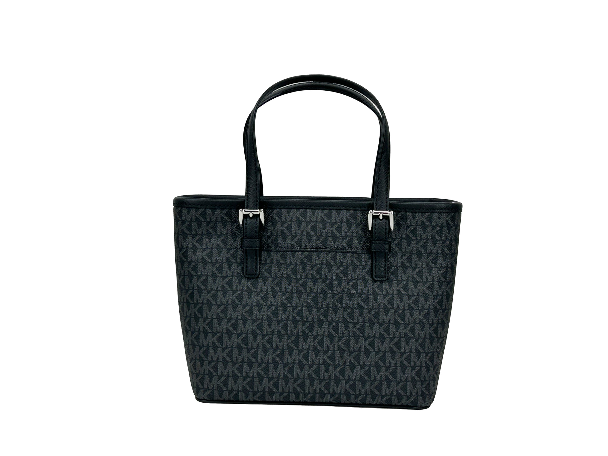 Michael Kors Jet Set Black Signature XS Carryall Tote Bag
