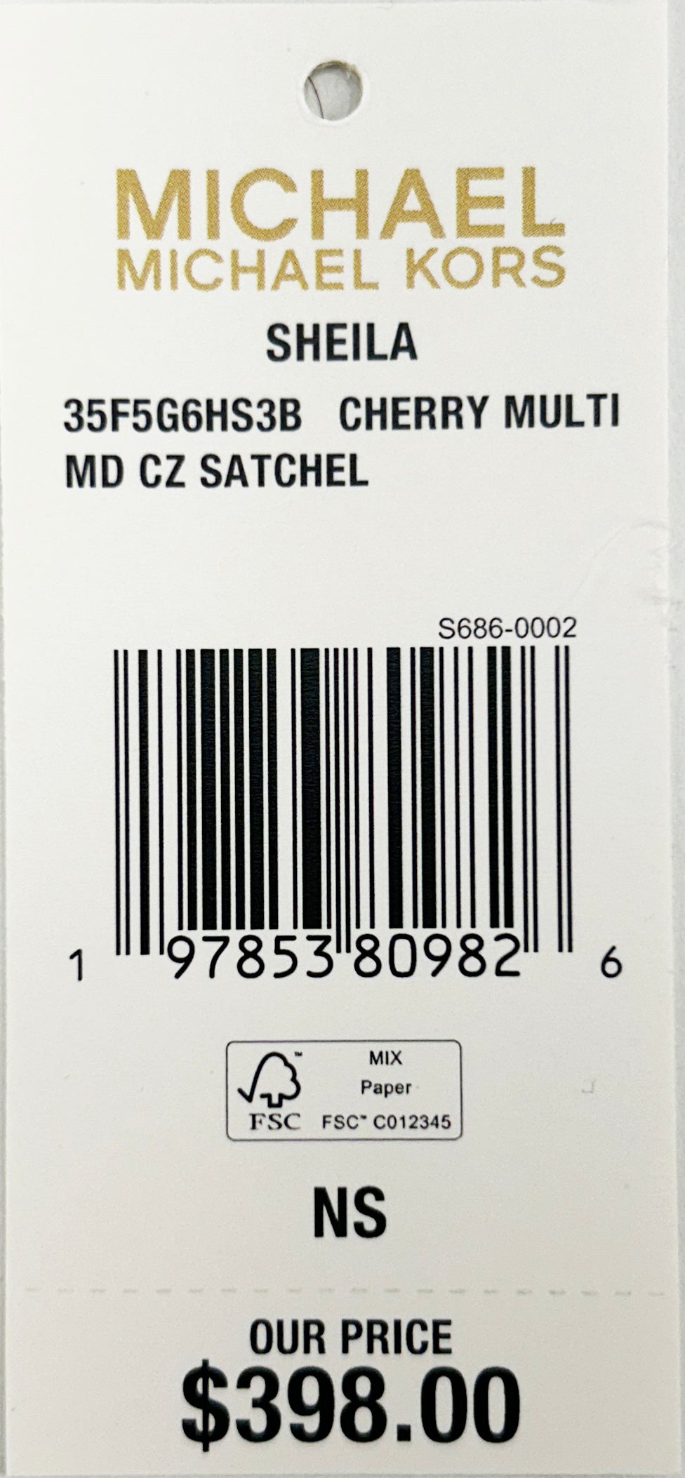 Michael Kors Sheila Medium Satchel Purse Bag