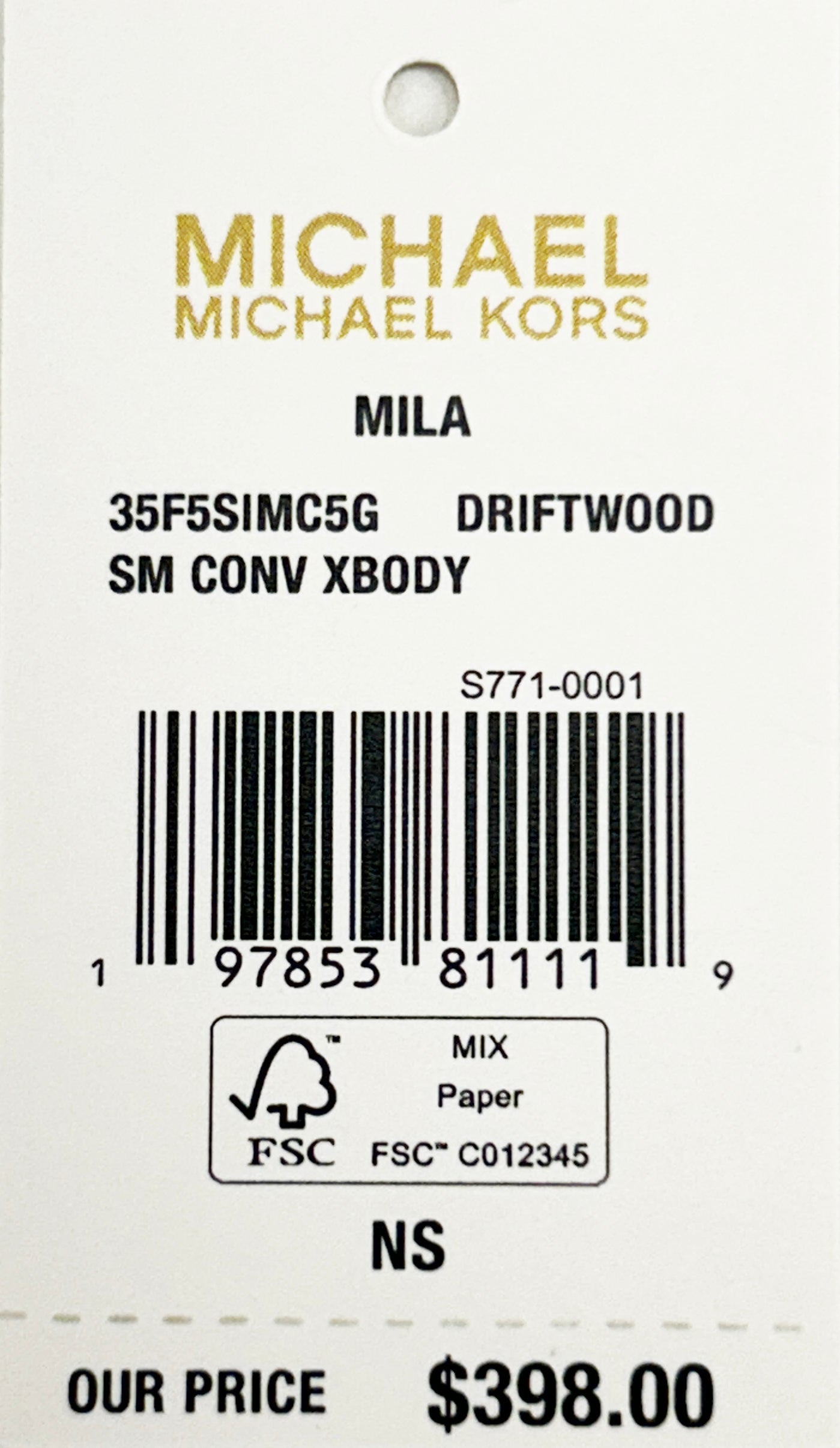 Michael Kors Mila Small Snakeskin Messenger Crossbody Bag