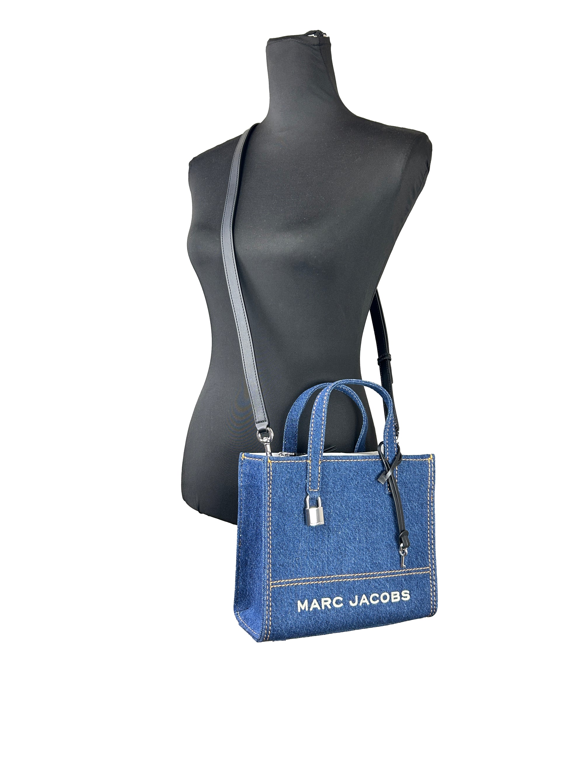 Marc Jacobs Denim Mini Grind Tote Bag Purse