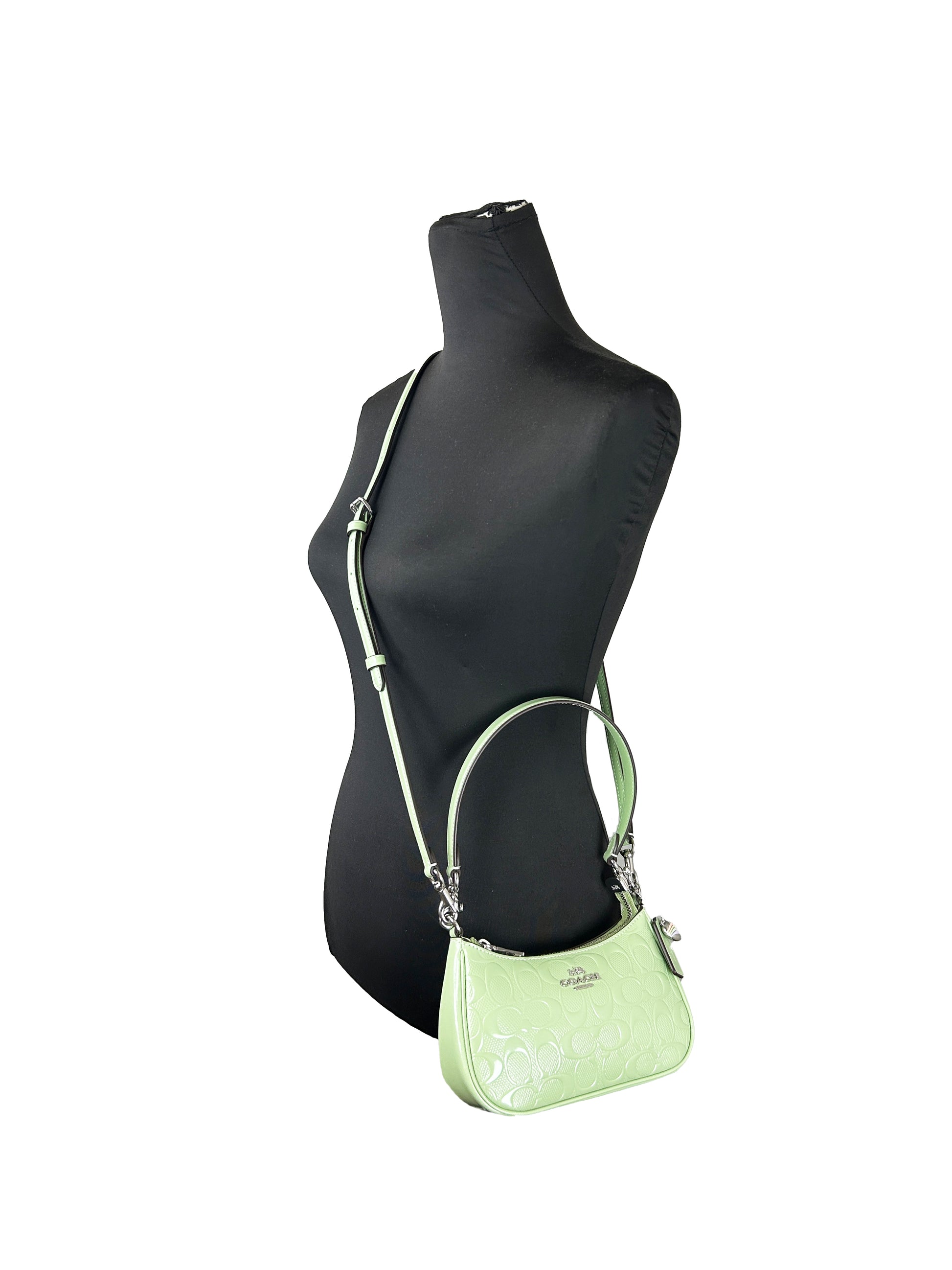 Coach Teri Mini Patent leather Heart Charm Crossbody Bag