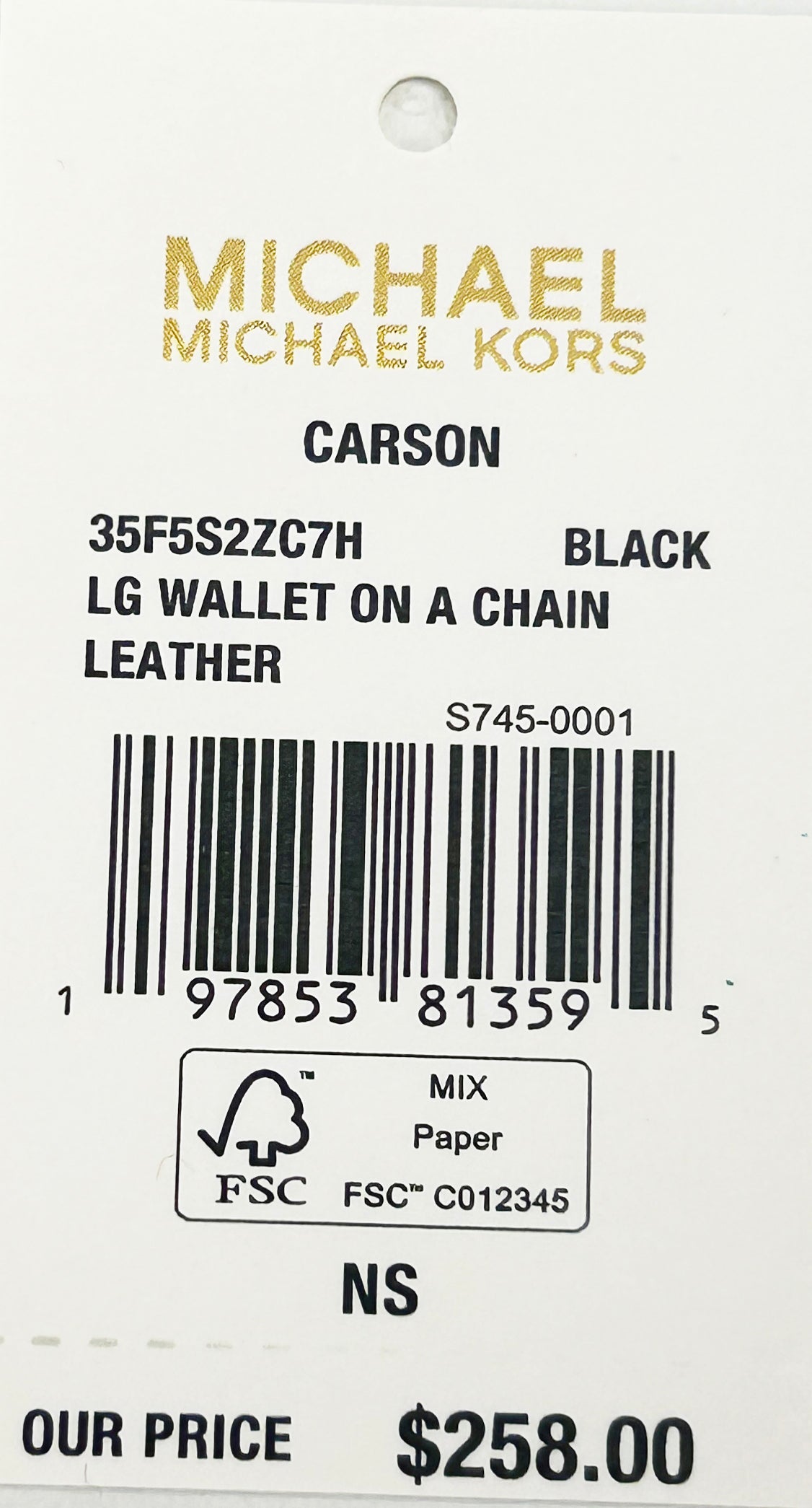 Michael Kors Carson Large Wallet Chain Crossbody Bag