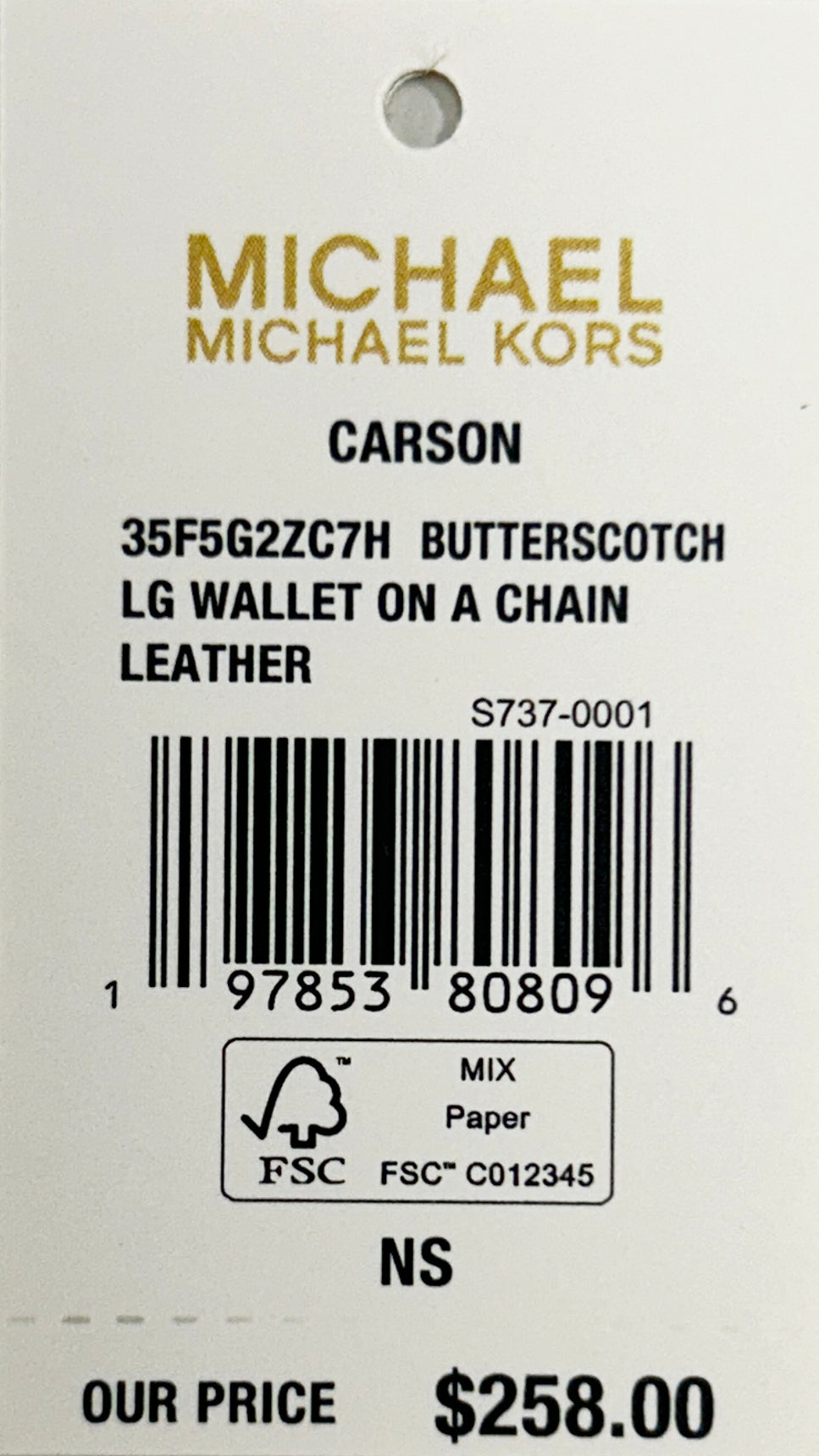 Michael Kors Carson Large Wallet Chain Crossbody Bag