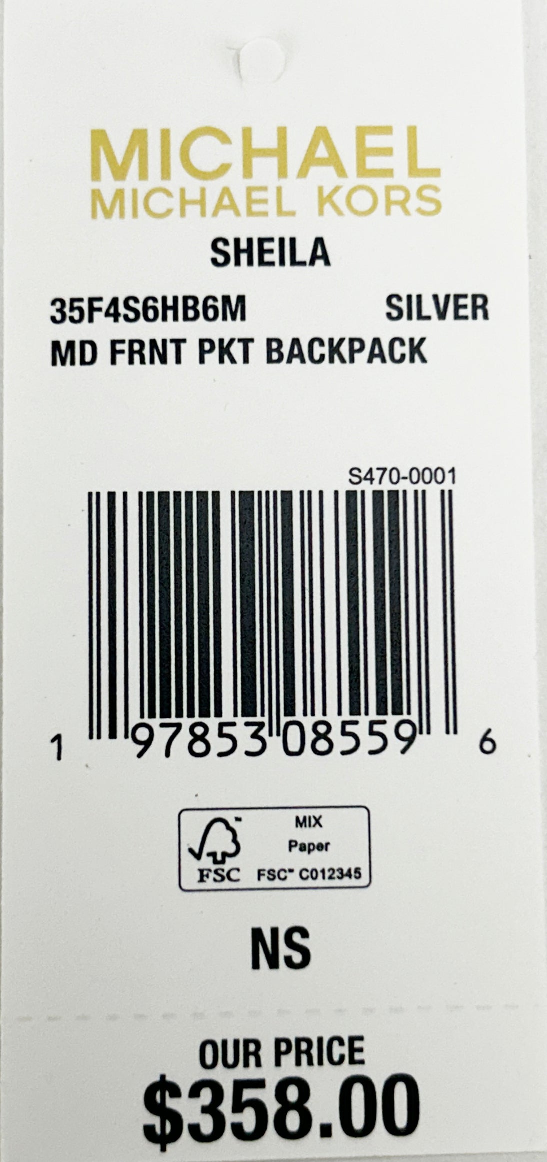 Michael Kors Sheila Medium PVC Backpack Bookbag