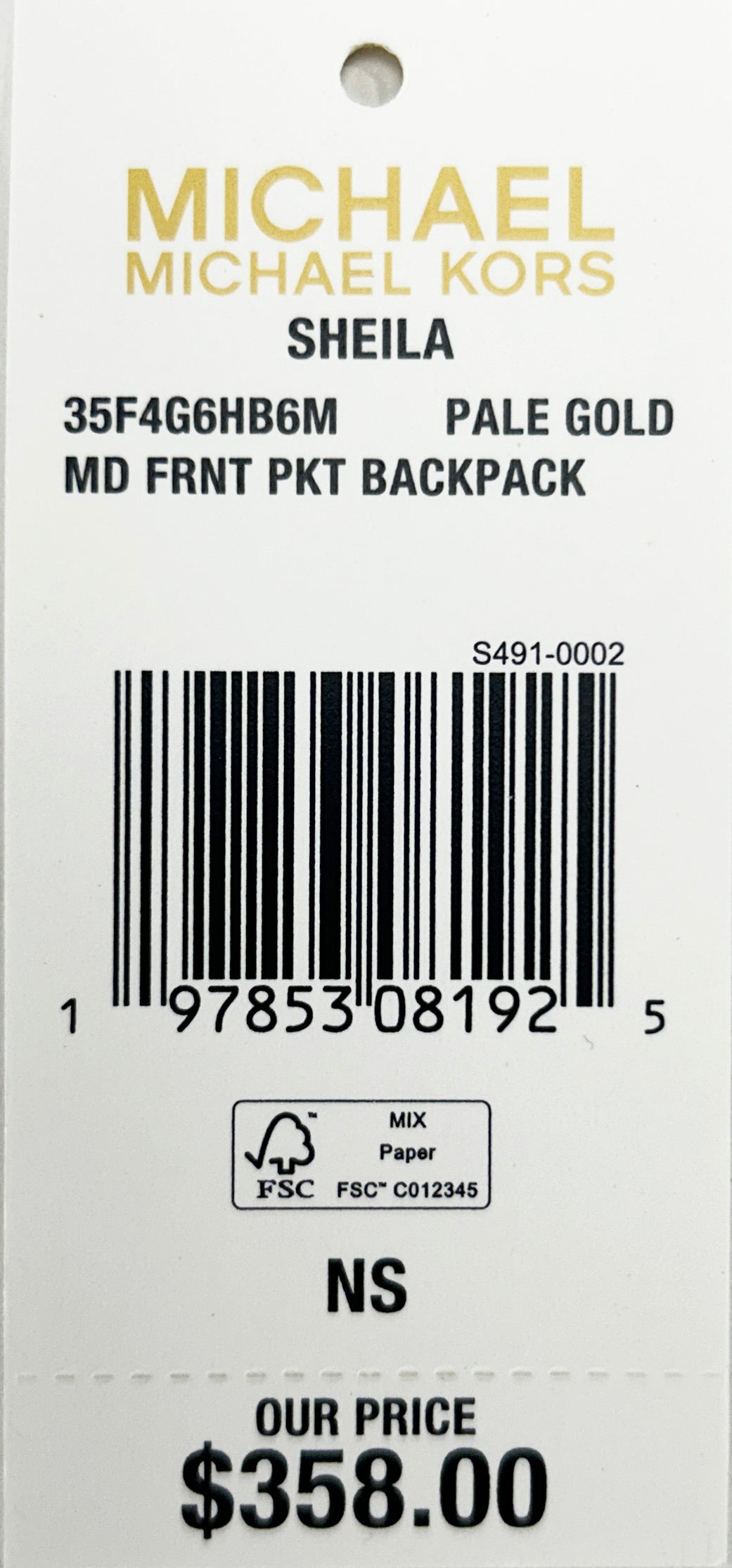 Michael Kors Sheila Medium PVC Backpack Bookbag