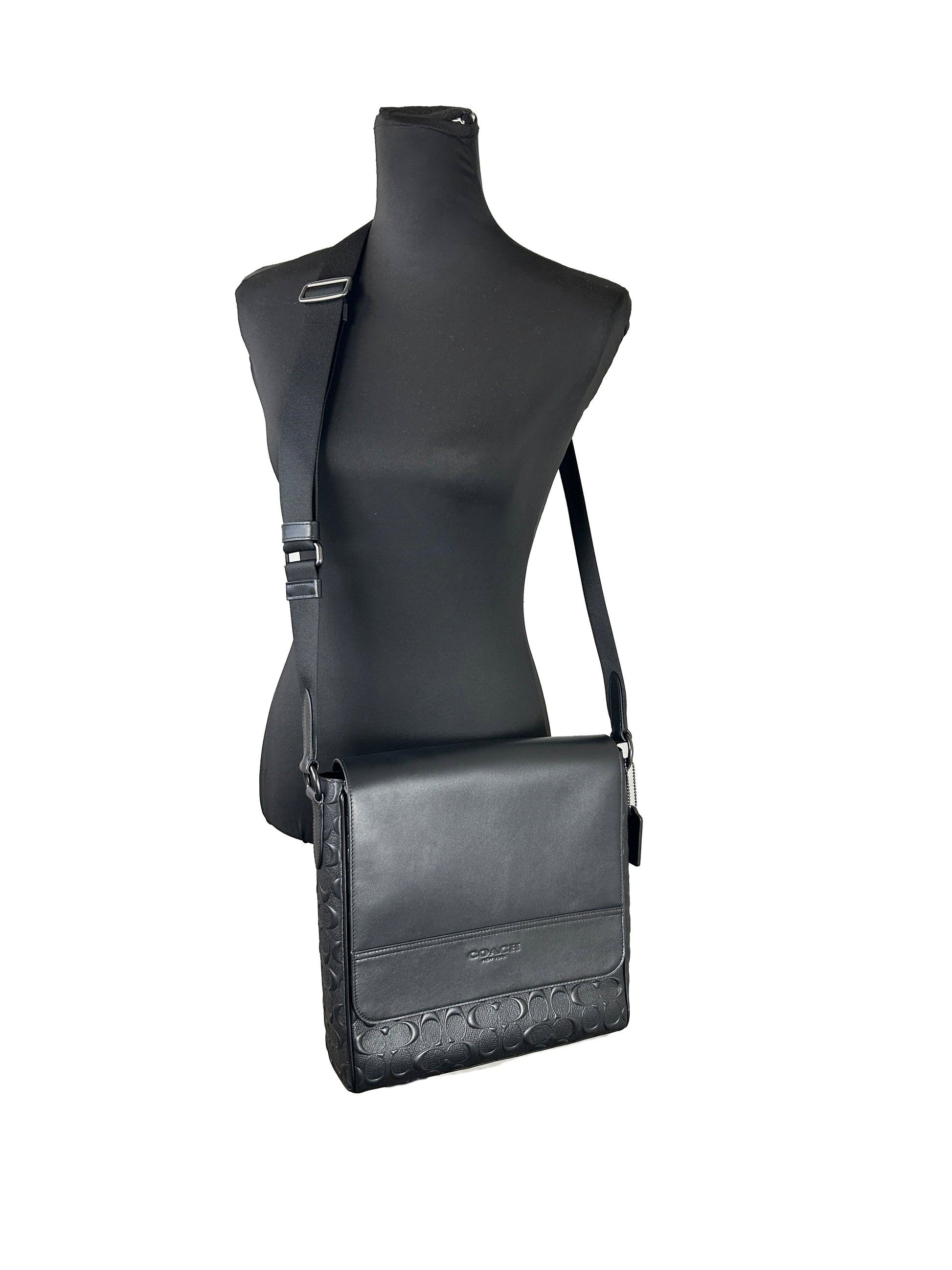 Coach Houston Map Leather Bag Crossbody