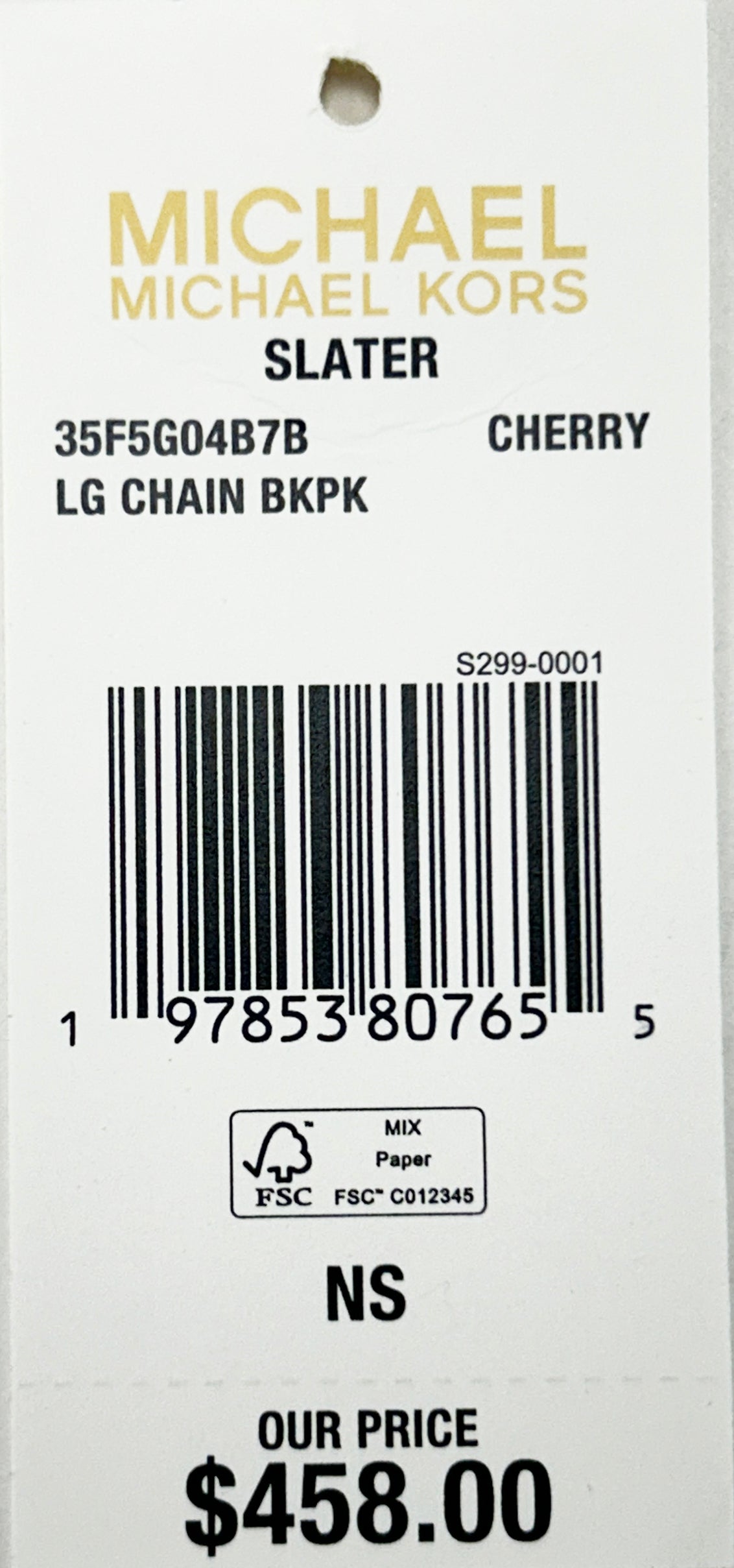 Michael Kors Slater Large Chain PVC Backpack Bookbag