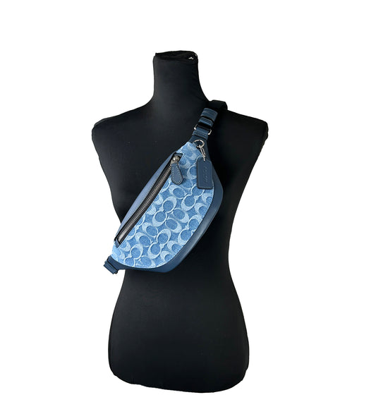 Coach Warren Mini Signature Denim Fanny Belt Bag