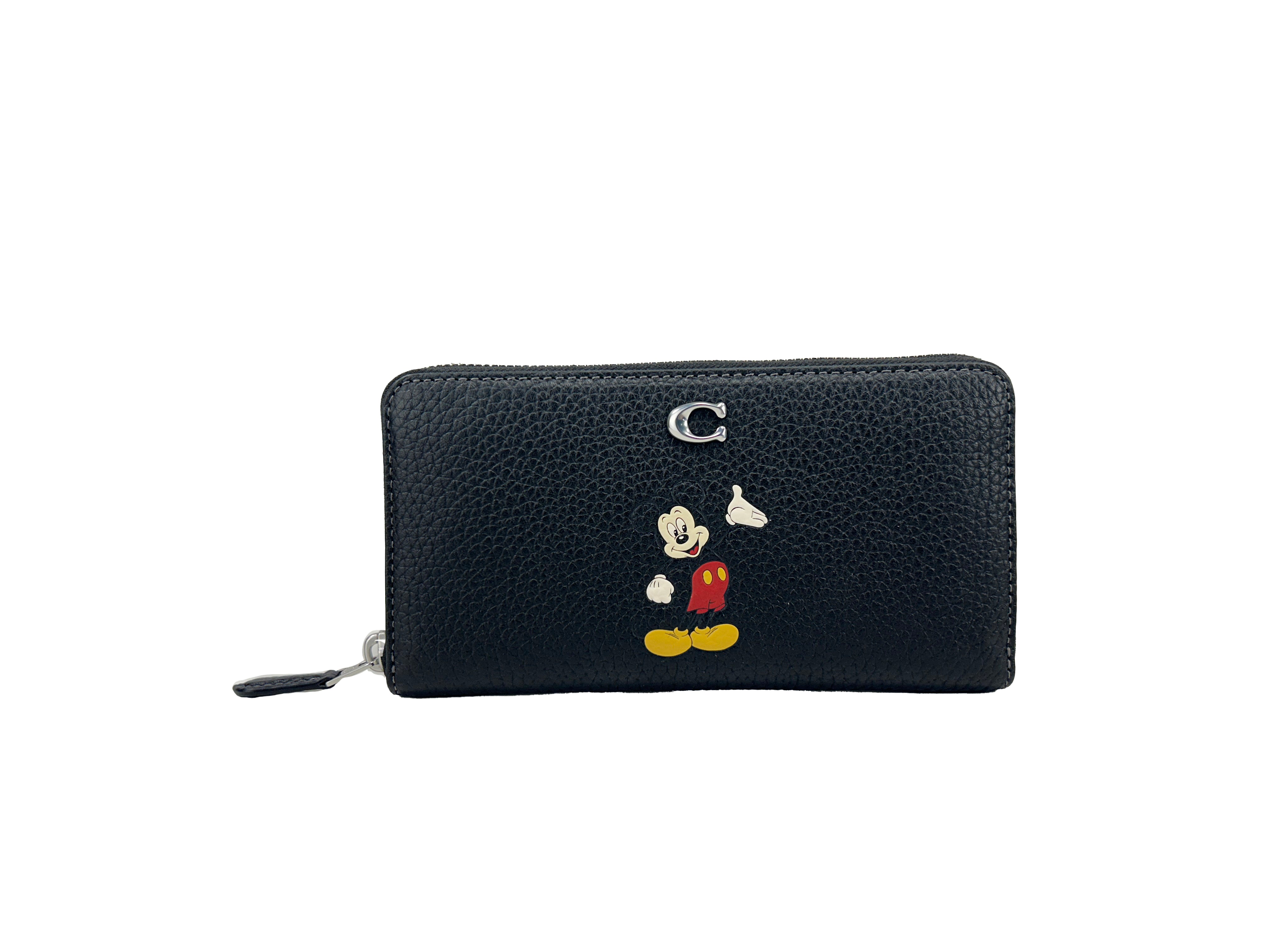 デニリメイク ウォレット Coach X Disney Mickey Mouse Leather Accordion Zip Wallet