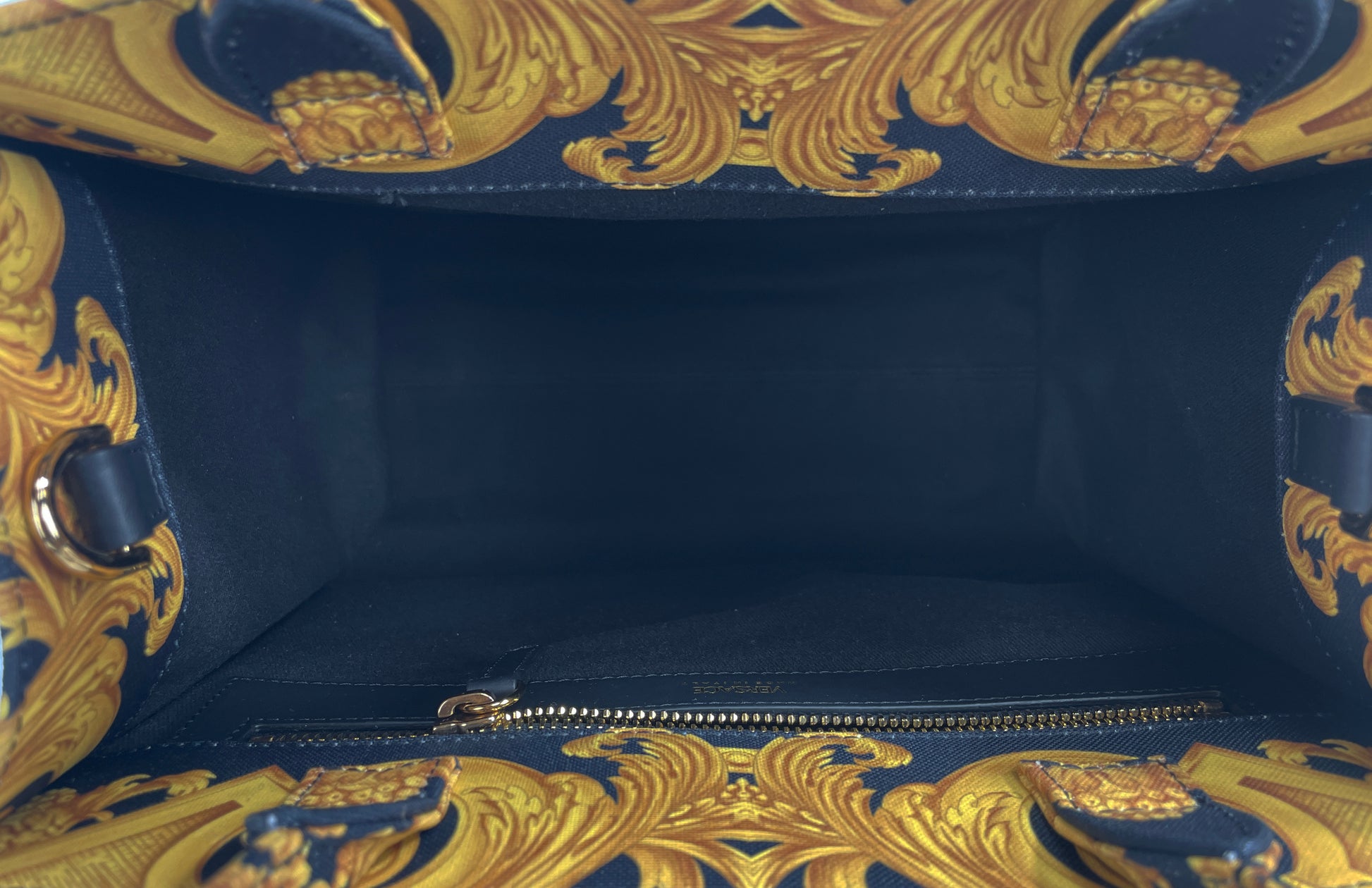 Versace Medusa Baroque Small Fabric Canvas Tote Bag