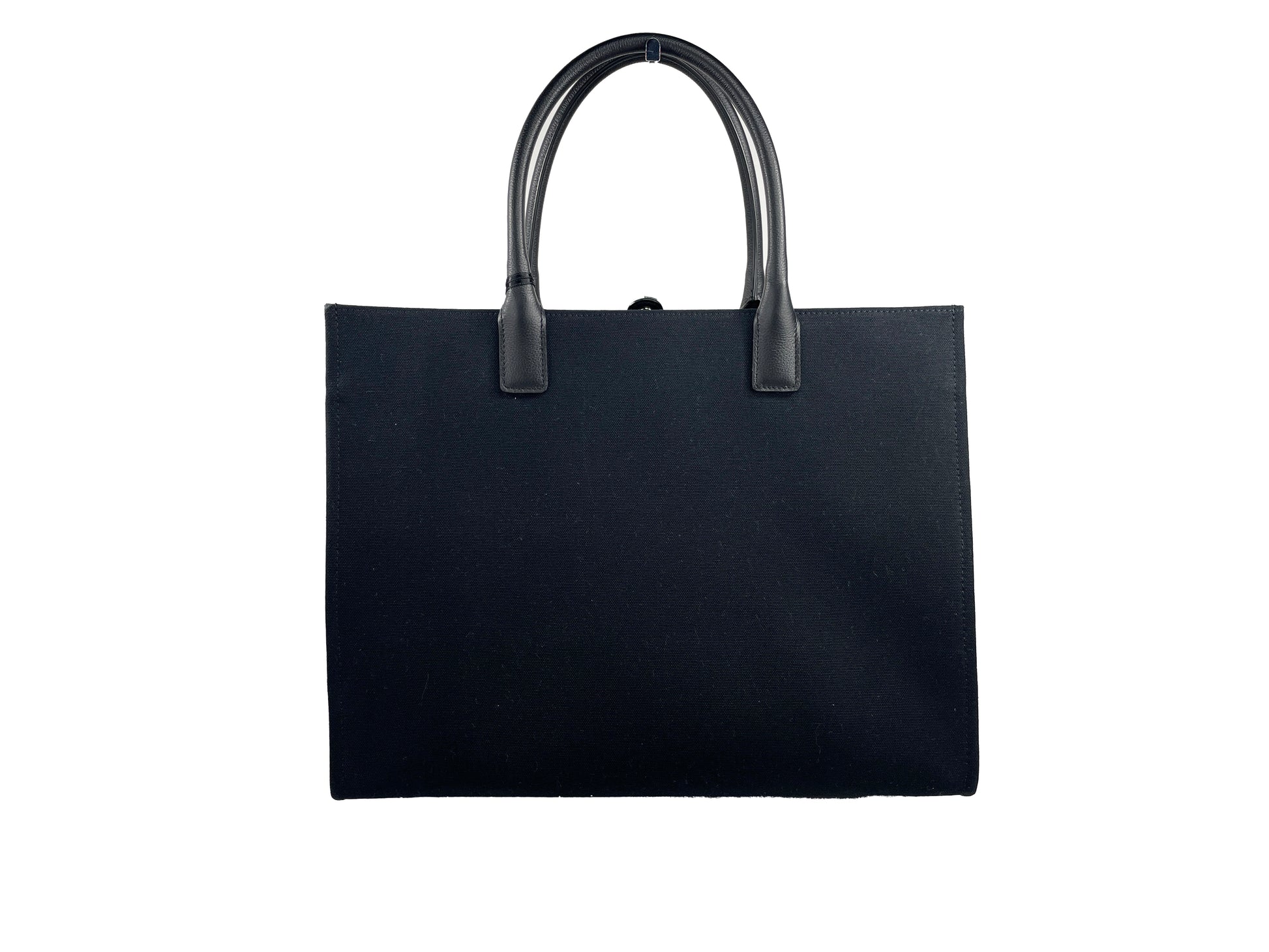 Versace Medusa Black Canvas Large Tote Bag