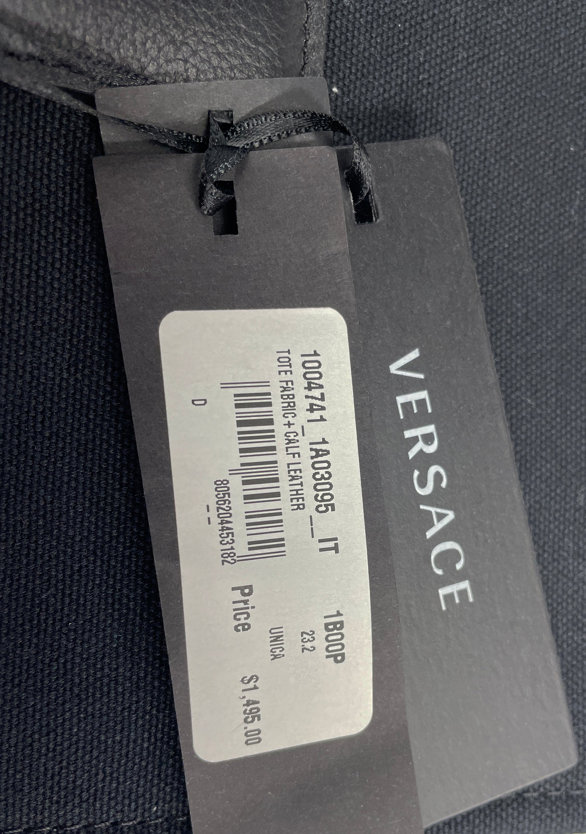 Versace Medusa Black Canvas Large Tote Bag