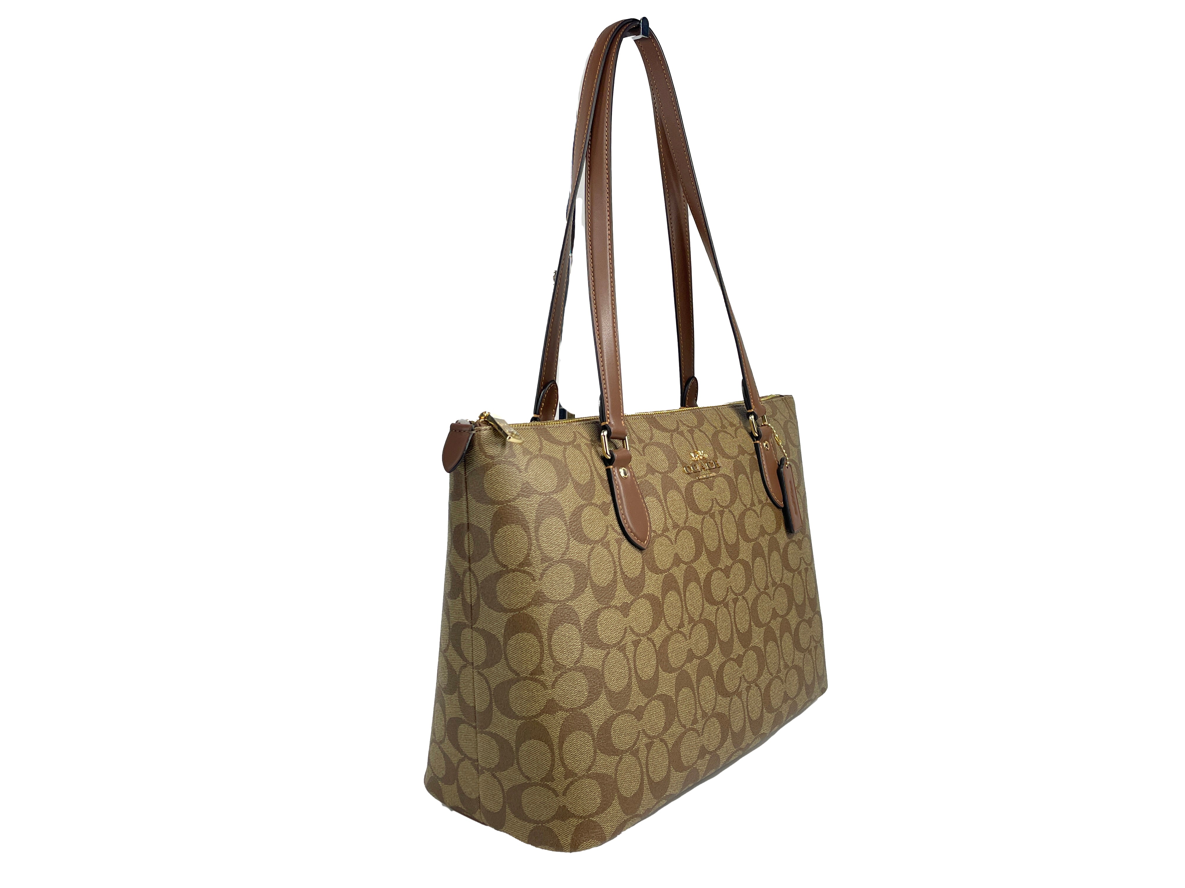 Coach signature coated canvas deals tote 17Lx11Hx6W