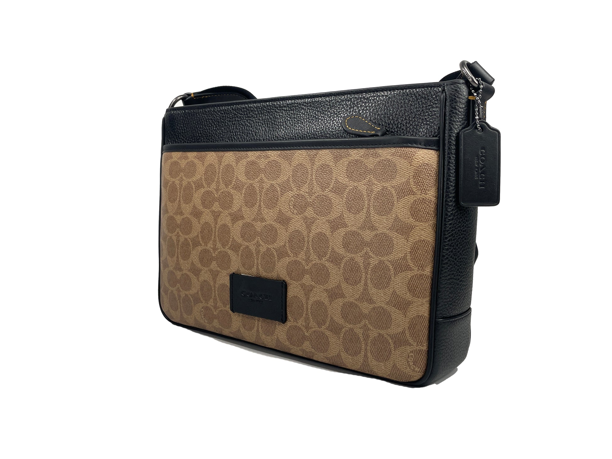 Coach District Signature Print Leather Crossbody Bag