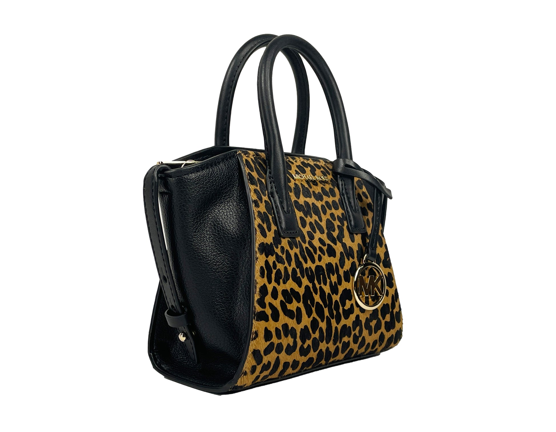 Michael Kors Avril XS Black Cheetah Satchel Crossbody