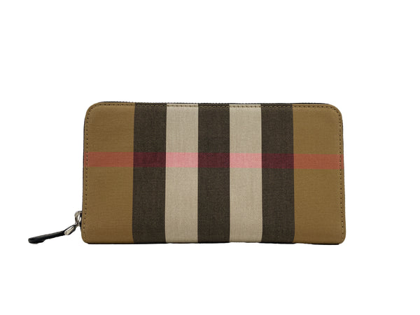 Burberry Super Exploded Check Large Zip Around Wallet