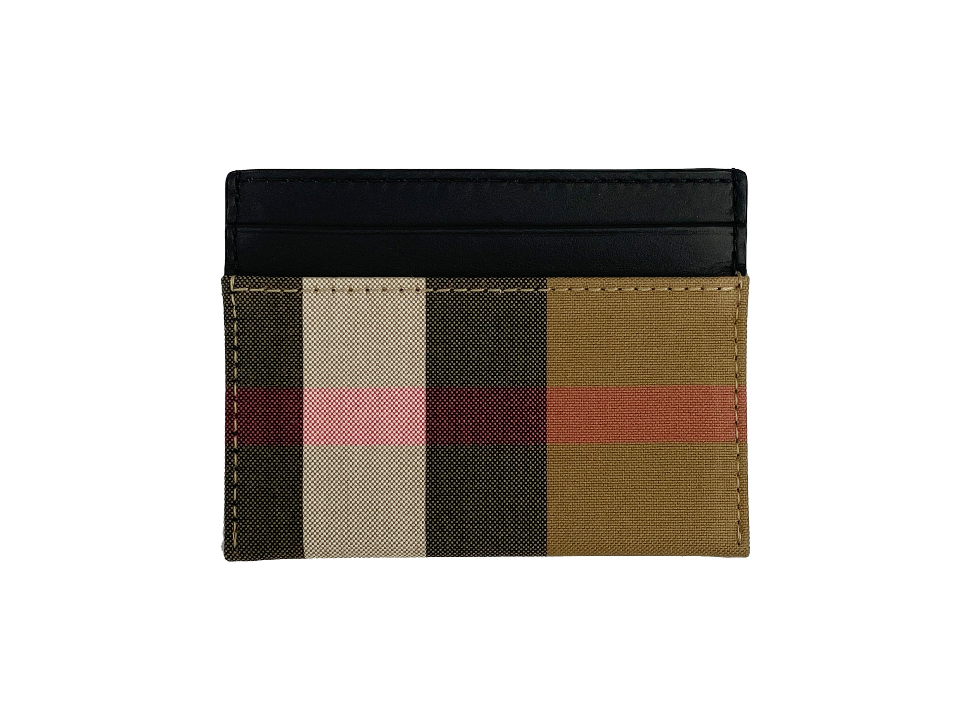 Burberry Sandon Canvas Check Leather Slim Card Case Wallet