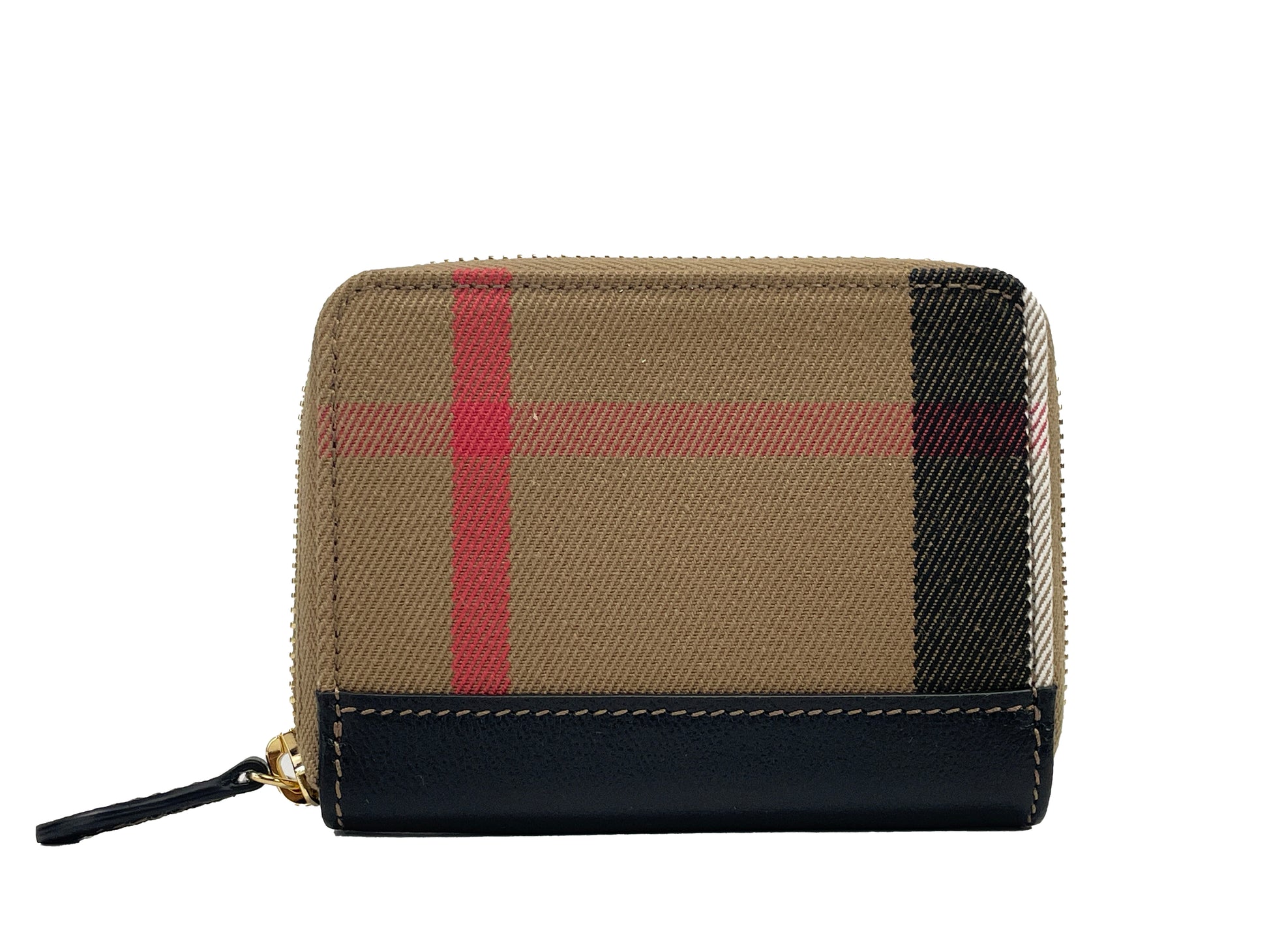 Burberry MN Zip Around Check Coin Wallet