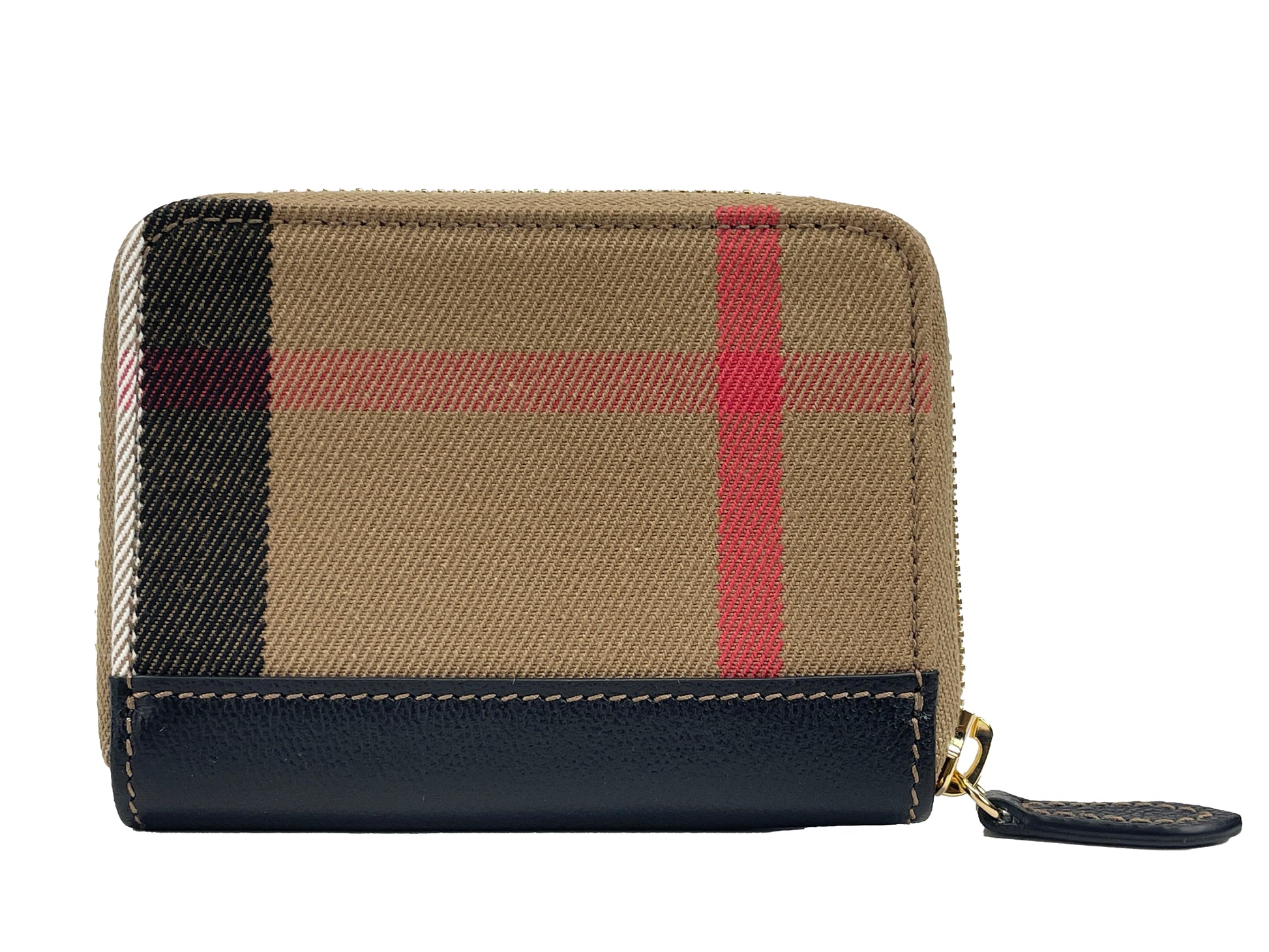 Burberry MN Zip Around Check Coin Wallet