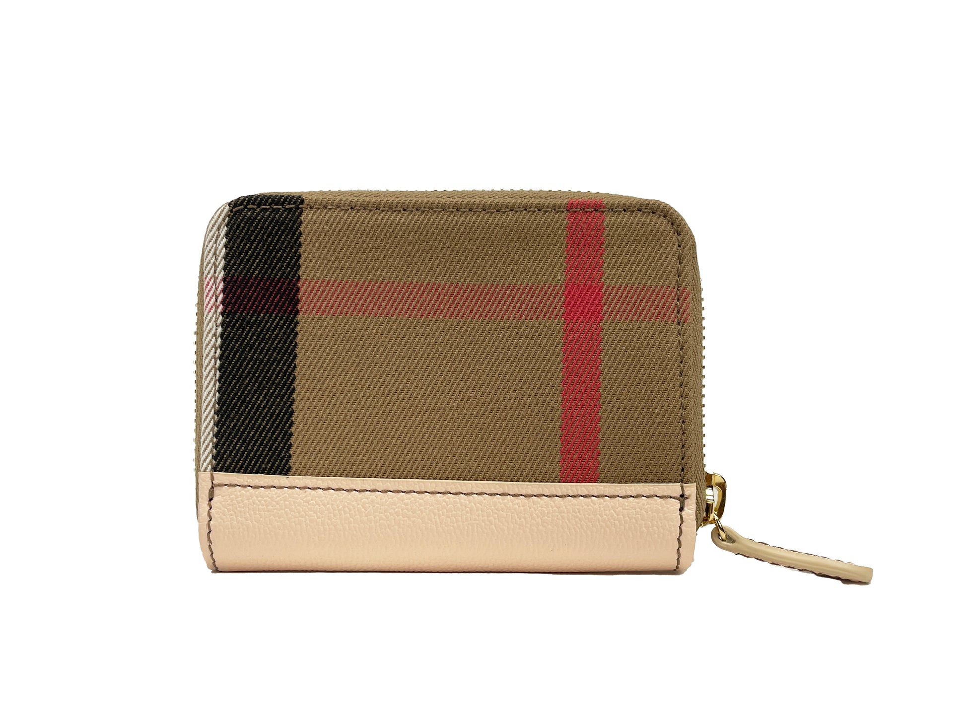 Burberry MN Zip Around Check Coin Wallet