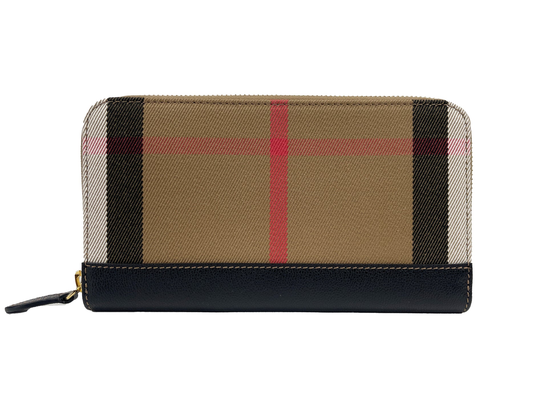 Burberry Check Large Zip Around Wallet