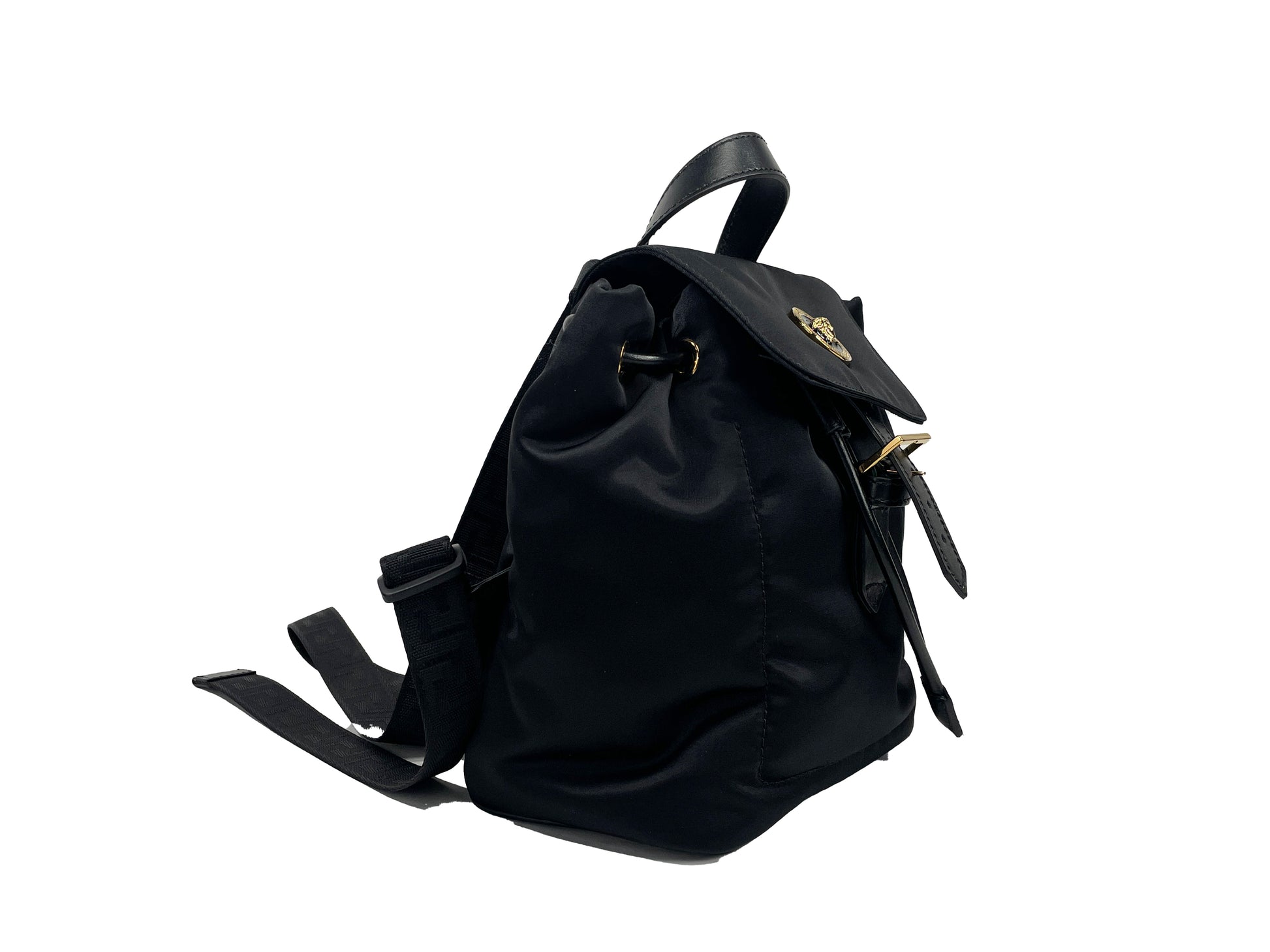 Versace Mini Nylon Medusa Drawstring Backpack Bag