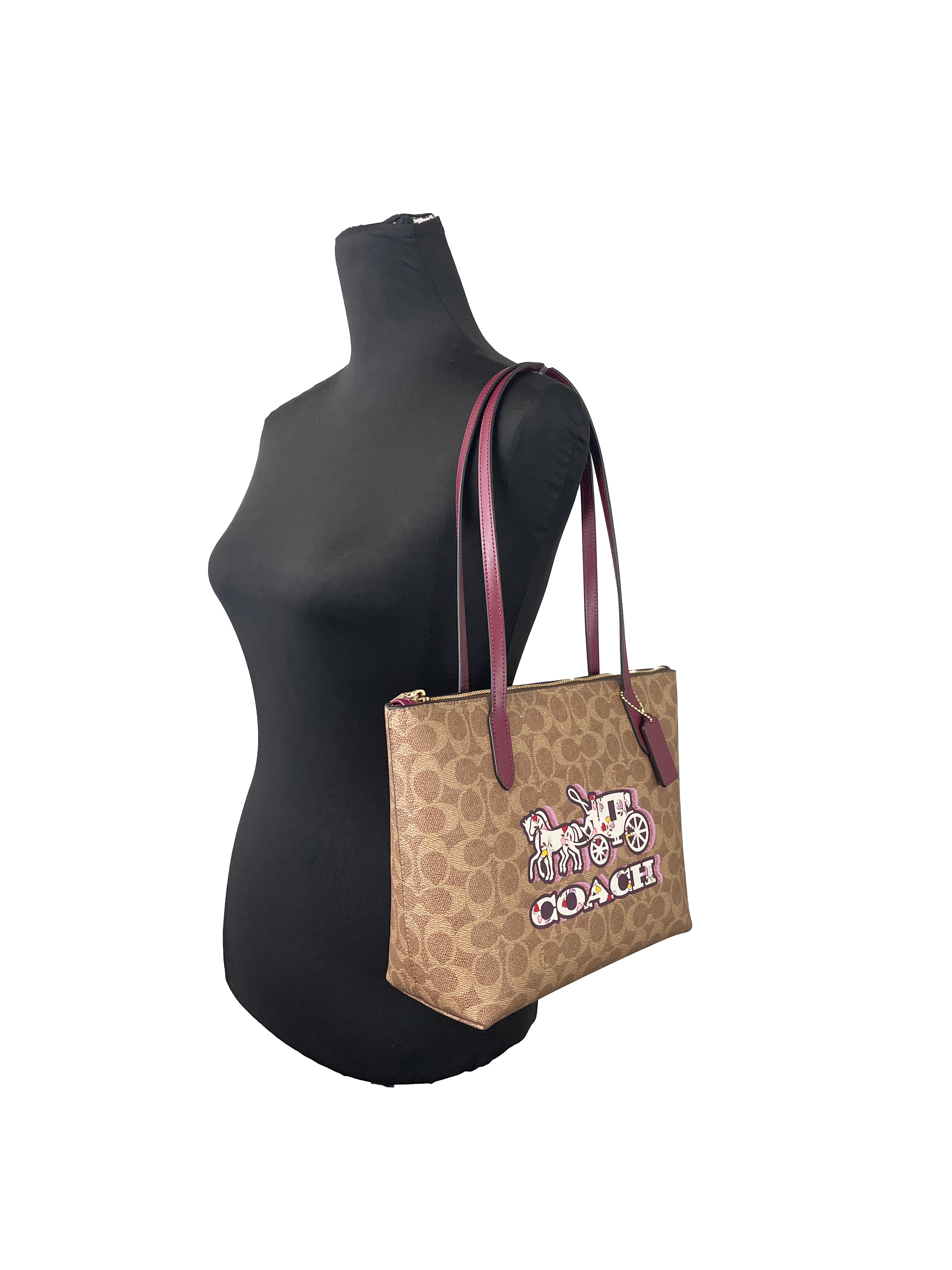 COACH フィオナ ジップ トートバッグ シグネチャーキャンバス 公式】コーチアウトレット | フィオナ ジップ トート バッグ