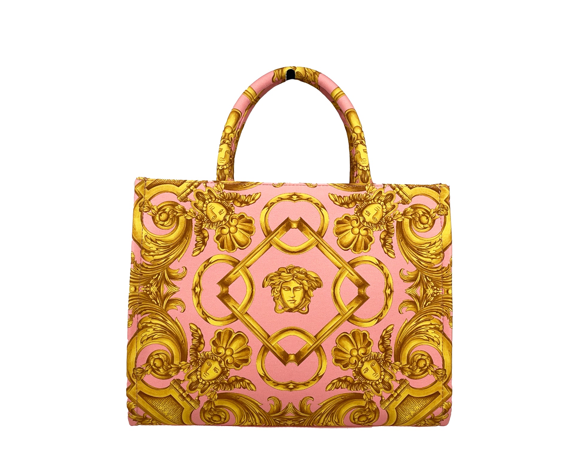 Versace Medusa Baroque Small Fabric Canvas Tote Bag