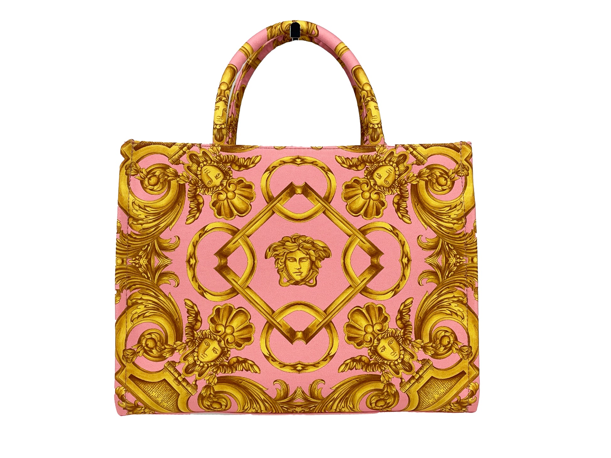 Versace Medusa Baroque Small Fabric Canvas Tote Bag