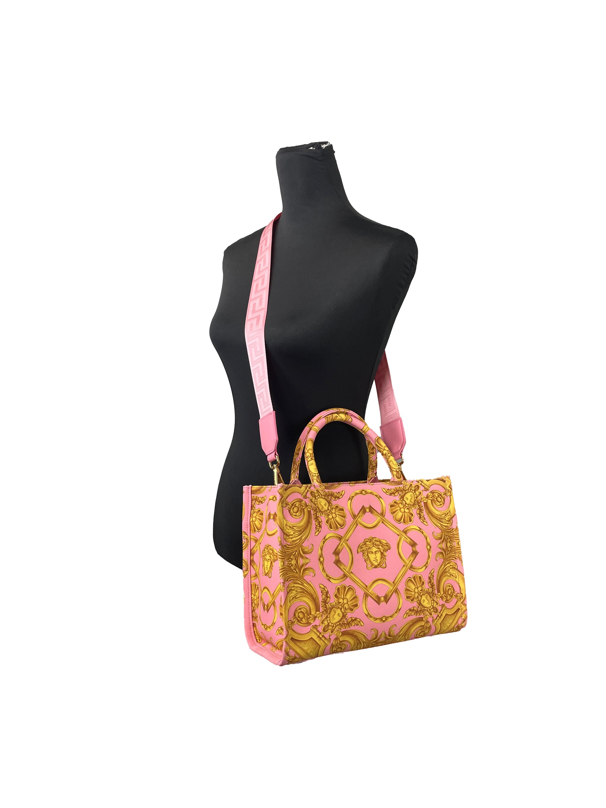 Versace Medusa Baroque Small Fabric Canvas Tote Bag