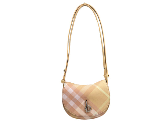 Burberry Mini Check Rocking Horse Crossbody Bag Purse